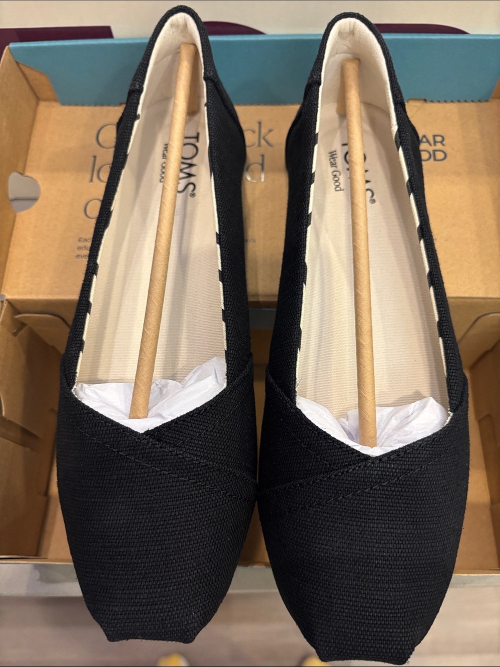 Toms Black Canvas Slip-On Flats